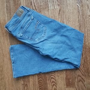 (4) American Eagle Light Wash Super Stretch Kick Bootcut Extra Short Jeans
